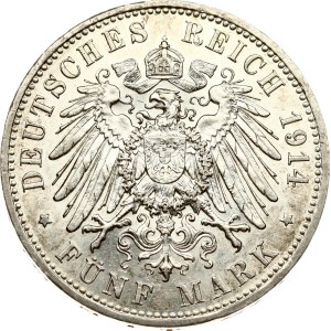 Germany Prussia 5 Mark 1914 A