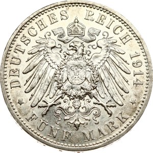 Germany Prussia 5 Mark 1914 A
