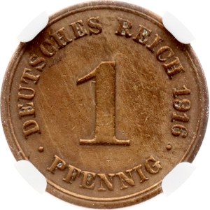 Germany 1 Pfennig 1916 G NGC AU DETAILS