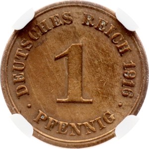 Germany 1 Pfennig 1916 G NGC AU DETAILS