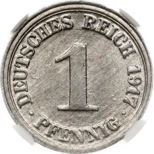 Germany 1 Pfennig 1917 F NGC MINT ERROR MS 62