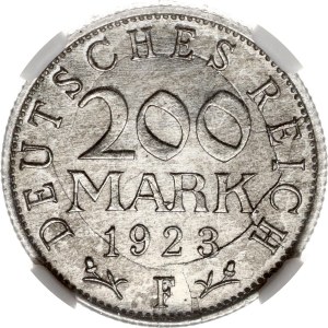 Germany Weimar Republic 200 Mark 1923 F NGC MINT ERROR MS 65
