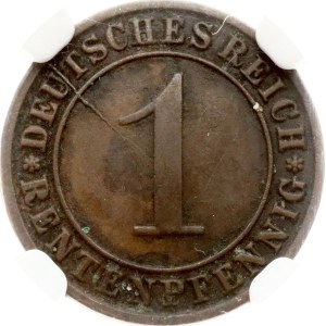 Germany Weimar Republic 1 Rentenpfennig 1924 E NGC MINT ERROR AU 58 BN