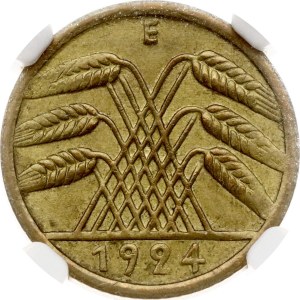 Germany Weimar Republic 5 Rentenpfennig 1924 E NGC MINT ERROR MS 62