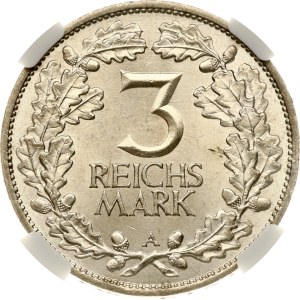 Germany Weimar Republic 3 Reichsmark 1925 A Rhineland NGC MS 64