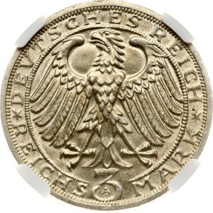 Germany Weimar Republic 3 Reichsmark 1928 A Naumburg NGC MS 63