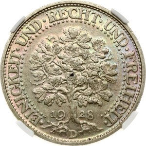 Germany Weimar Republic 5 Reichsmark 1928 D NGC MS 62