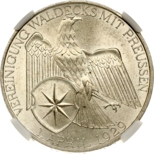 Germany Weimar Republic 3 Reichsmark 1929 A Vereinigung Waldeck NGC MS 64+