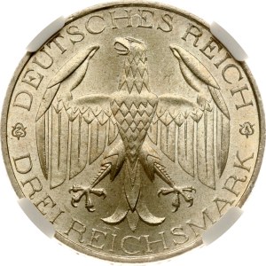 Germany Weimar Republic 3 Reichsmark 1929 A Vereinigung Waldeck NGC MS 64+