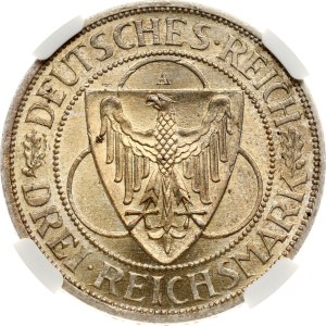Germany Weimar Republic 3 Reichsmark 1930 A Liberation of Rhineland NGC MS 63