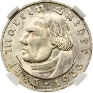Germany Third Reich 2 Reichsmark 1933 G Martin Luther NGC MS 63