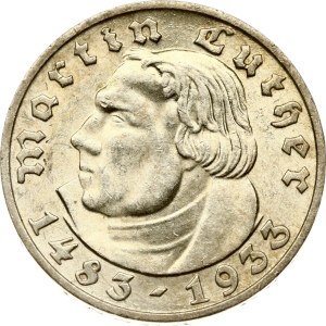 Germany Third Reich 5 Reichsmark 1933 F Martin Luther