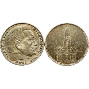 Germany Third Reich 5 Reichsmark 1934 D & 1936 A Lot of 2 coins