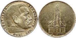 Germany Third Reich 5 Reichsmark 1934 D & 1936 A Lot of 2 coins