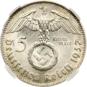 Germany Third Reich 5 Reichsmark 1937 J Hindenburg NGC MS 62