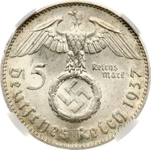Germany Third Reich 5 Reichsmark 1937 J Hindenburg NGC MS 62