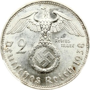 Germany Third Reich 2 Reichsmark 1938 E Hindenburg PCGS MS 62