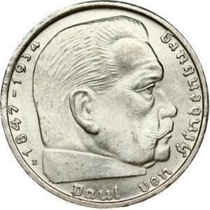 Germany Third Reich 2 Reichsmark 1938 B Hindenburg