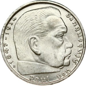 Germany Third Reich 2 Reichsmark 1938 B Hindenburg