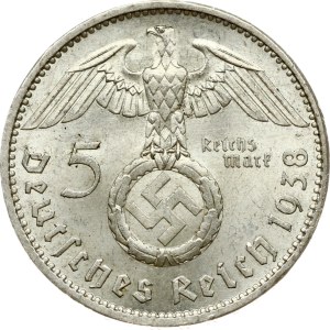 Germany Third Reich 5 Reichsmark 1938 A Hindenburg