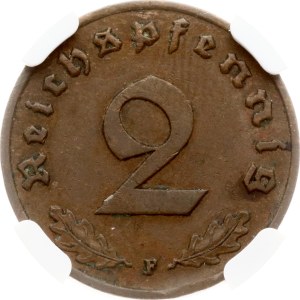 Germany Third Reich 2 Reichspfennig 1938 F NGC MINT ERROR AU 58 BN