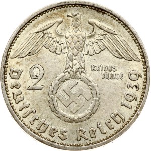 Germany Third Reich 2 Reichsmark 1939 A Hindenburg