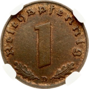 Germany Third Reich 1 Reichspfennig 1939 D NGC MS 63 BN