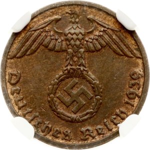 Germany Third Reich 1 Reichspfennig 1939 D NGC MS 63 BN