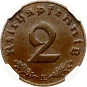 Germany Third Reich 2 Reichspfennig 1940 E NGC MS 62 BN