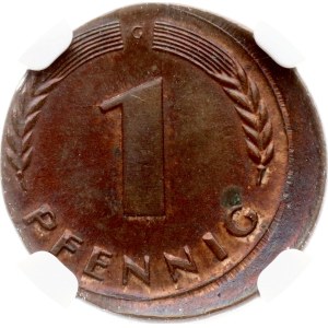 Germany Federal Republic 1 Pfennig 1969 G NGC MINT ERROR MS 63 BN