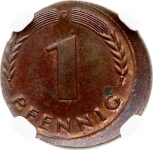 Germany Federal Republic 1 Pfennig 1969 G NGC MINT ERROR MS 63 BN