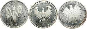 Germany Federal Republic 10 Mark 1988-1994 Lot of 3 coins