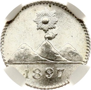 Guatemala ¼ Real 1897 NGC MS 66