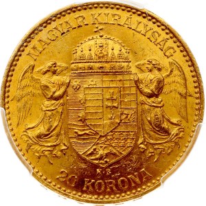 Hungary 20 Korona 1895 KB PCGS MS 62