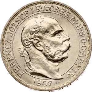 Hungary 5 Korona 1907 KB U.P. Restrike Coronation