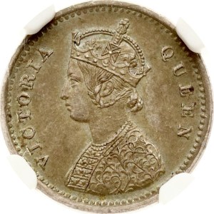 British India 2 Annas 1874 (C) NGC AU 58