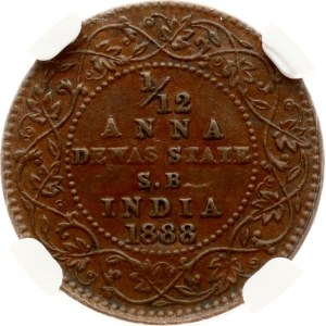 British India 1/12 Anna 1888 NGC AU 53 BN