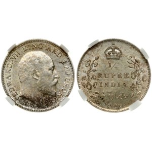British India 1/4 Rupee 1906 C NGC MS 61