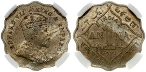 British India 1 Anna 1910 B NGC MS 61