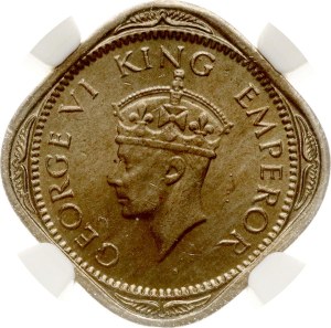 India British ½ Anna 1947 NGC MS 64