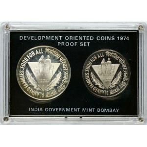 India 10 & 50 Rupees 1974 FAO - Planned Families SET Lot of 2 Coins