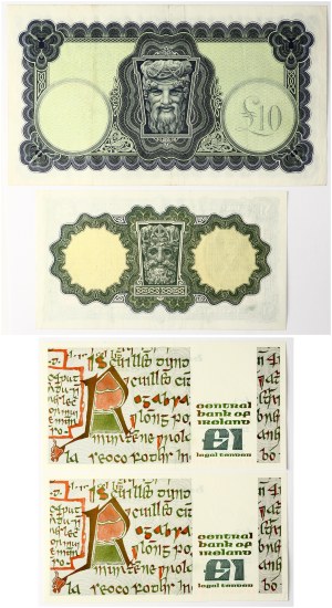 Ireland 1 Pound & 10 Pounds 1975-1977 Lot of 4 pcs