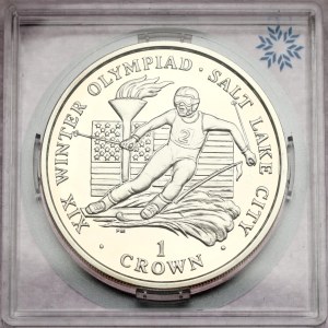 Isle of Man 1 Crown 2002 PM Winter Olympics Salt Lake City - Skier