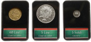 Italy Napoleonic Kingdom 5 Soldi - 40 Lire 1810-1814 Set of 3 coins in slabs