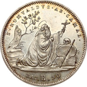 Italy Vatican City Papal States 50 Baiocchi 1832 R St Romualdo