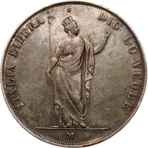 Italy Lombardy 5 Lire 1848 M