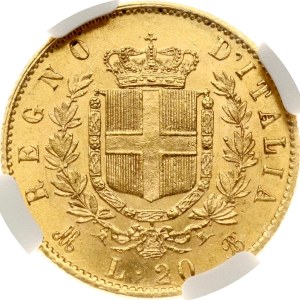 Italy 20 Lire 1874 M BN NGC MS 62