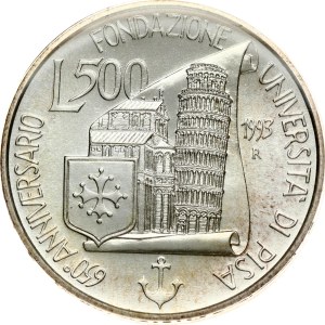 Italy 500 Lire 1993 R University of Pisa