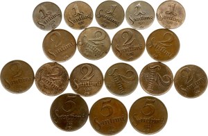Latvia 1 - 5 Santimi 1922-1935 Lot of 18 coins