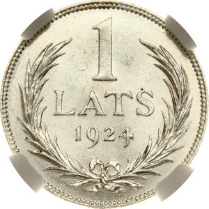Latvia 1 Lats 1924 NGC MS 63